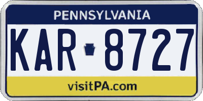 PA license plate KAR8727