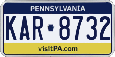 PA license plate KAR8732