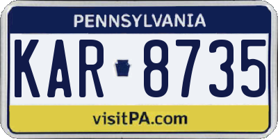 PA license plate KAR8735