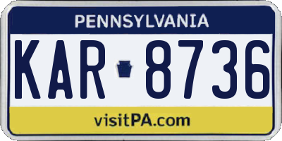 PA license plate KAR8736