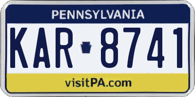 PA license plate KAR8741