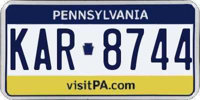 PA license plate KAR8744