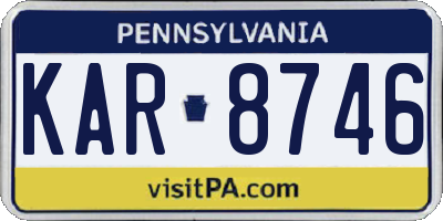 PA license plate KAR8746