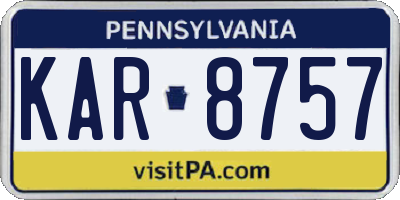 PA license plate KAR8757