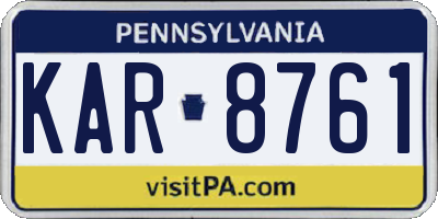 PA license plate KAR8761