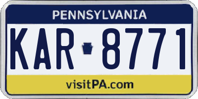 PA license plate KAR8771