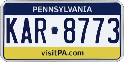 PA license plate KAR8773
