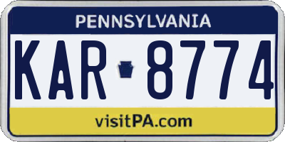 PA license plate KAR8774