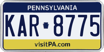 PA license plate KAR8775