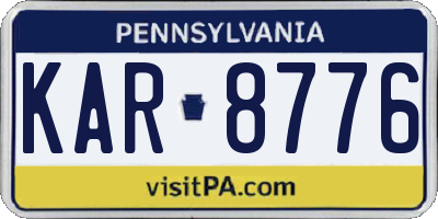 PA license plate KAR8776