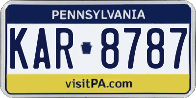 PA license plate KAR8787