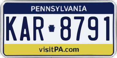 PA license plate KAR8791