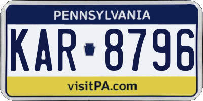 PA license plate KAR8796