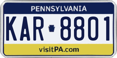 PA license plate KAR8801