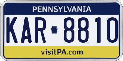 PA license plate KAR8810
