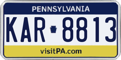 PA license plate KAR8813