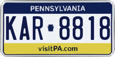 PA license plate KAR8818