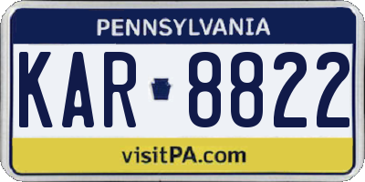 PA license plate KAR8822