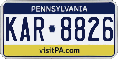 PA license plate KAR8826