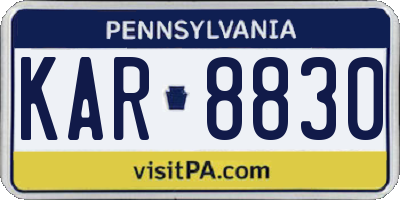 PA license plate KAR8830