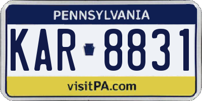 PA license plate KAR8831