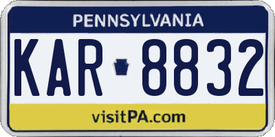 PA license plate KAR8832