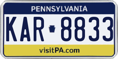 PA license plate KAR8833
