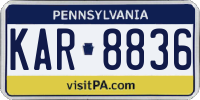 PA license plate KAR8836