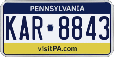 PA license plate KAR8843