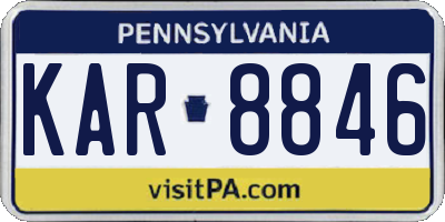 PA license plate KAR8846