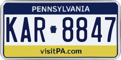 PA license plate KAR8847