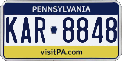 PA license plate KAR8848