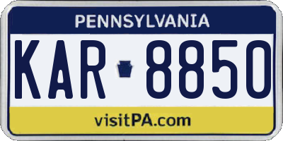 PA license plate KAR8850