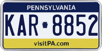 PA license plate KAR8852