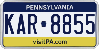 PA license plate KAR8855