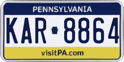 PA license plate KAR8864