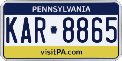 PA license plate KAR8865