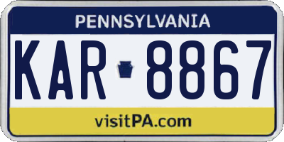 PA license plate KAR8867