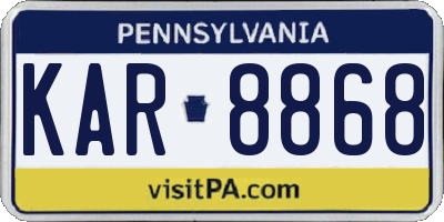 PA license plate KAR8868