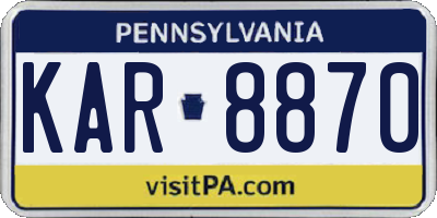 PA license plate KAR8870