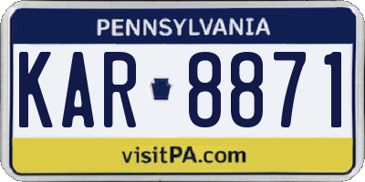 PA license plate KAR8871