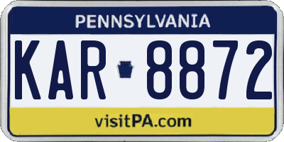 PA license plate KAR8872