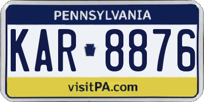 PA license plate KAR8876