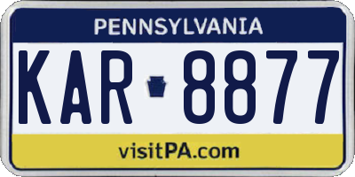 PA license plate KAR8877