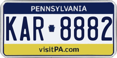 PA license plate KAR8882
