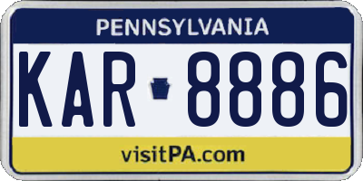 PA license plate KAR8886
