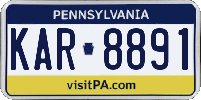 PA license plate KAR8891