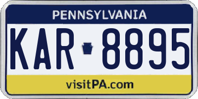 PA license plate KAR8895
