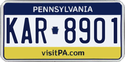 PA license plate KAR8901