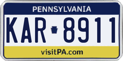 PA license plate KAR8911